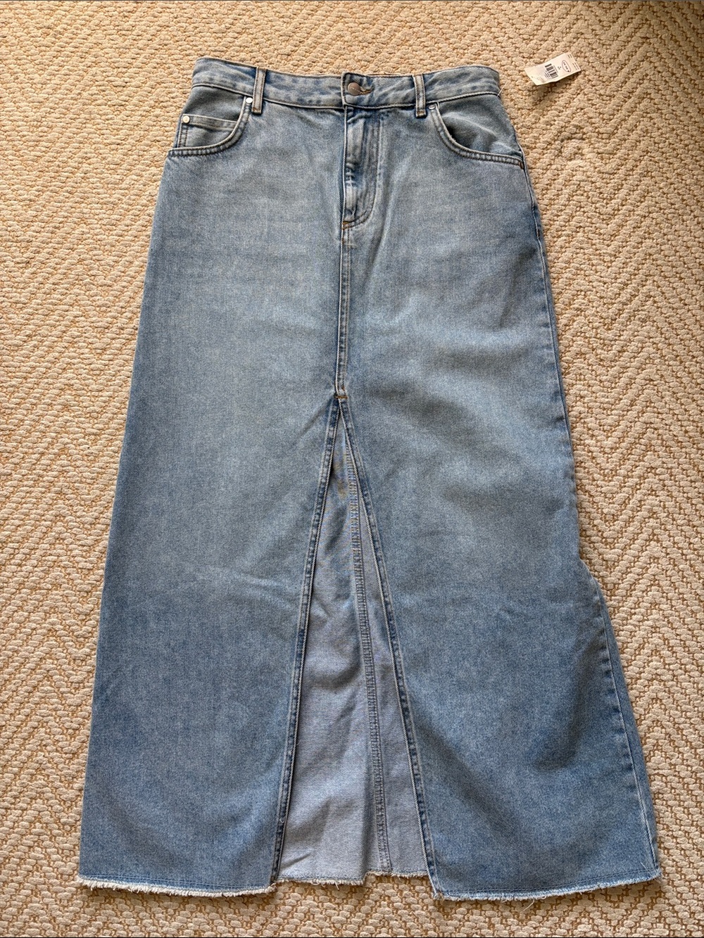Anthropologie Pilcro The Madi Front Slit Denim Skirt Light Wash Size 8, NWT - Picture 5 of 9